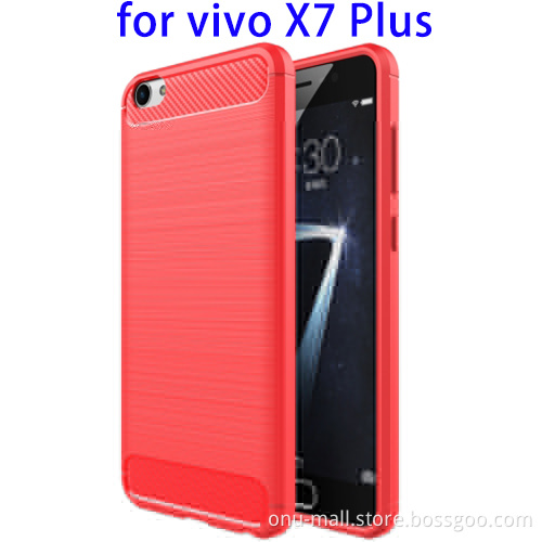 Brushed Texture Fiber Mobile Phone TPU Protective Case for VIVO X7 Plus